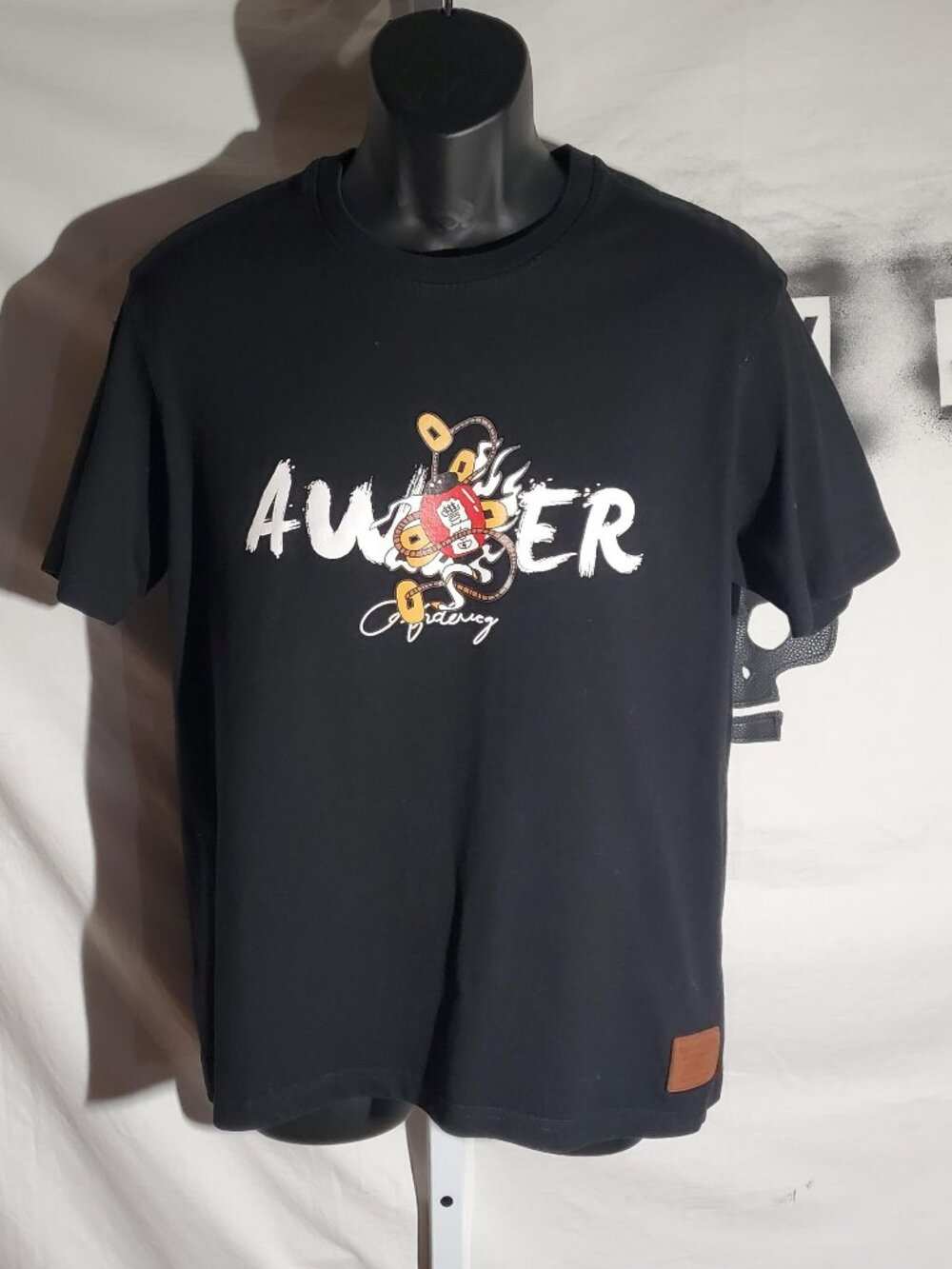 Kimberly Alli & Co Chinese Lion Graphic T-shirt with Leather patch